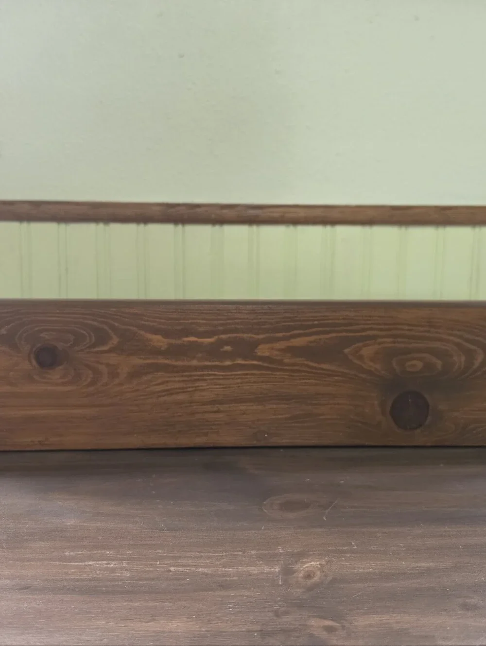 Vintage Wood Wall Shelf Heart Cutout 3 Pegs 21.5